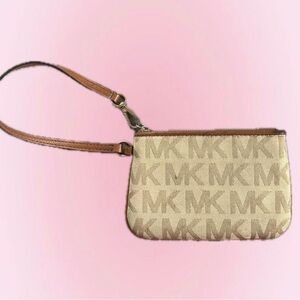 Michael Kors Tan Leather Wristlet